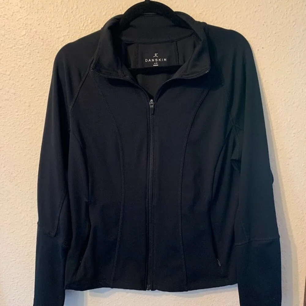 Danskin Zip Up Yoga Jacket -- Pockets and Thumbholes -- Womens Size L - Picture 2 of 7